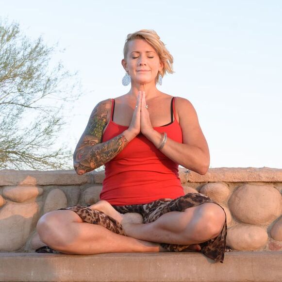 Picture of Heather Promise in a yoga pose